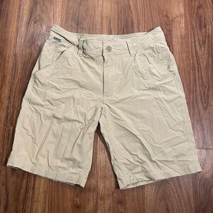 Ariat Tek Shorts Brown Beige Stretch Workwear Tek Chino Casual Nylon Men Size 31